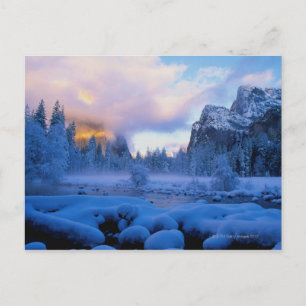 Winter Sunset in Yosemite National Park Postcard