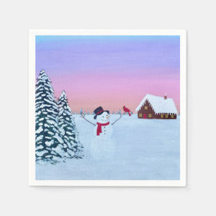 winter sunset  napkin