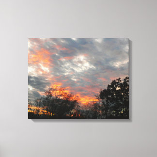 Winter Sunset Nature Landscape Photography Canvas Print