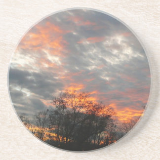 Winter Sunset Nature Landscape Photography Coaster
