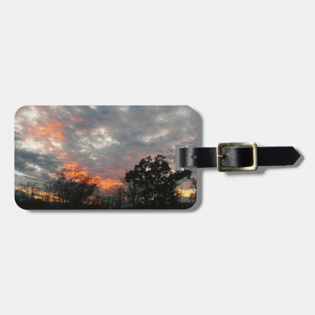 Winter Sunset Nature Landscape Photography Luggage Tag (Front Horizontal)