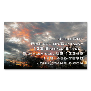 Winter Sunset Nature Landscape Photography Magnetic Business Card