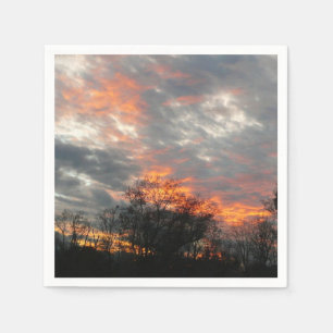 Winter Sunset Nature Landscape Photography Napkin