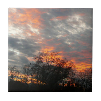 Winter Sunset Nature Landscape Photography Tile