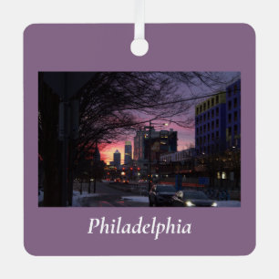 Winter Sunset Philadelphia Ornament