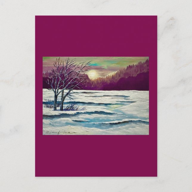 Winter Sunset  Postcard (Front)