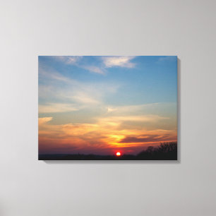 Winter sunset sky canvas print