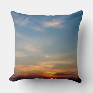 Winter sunset sky cushion