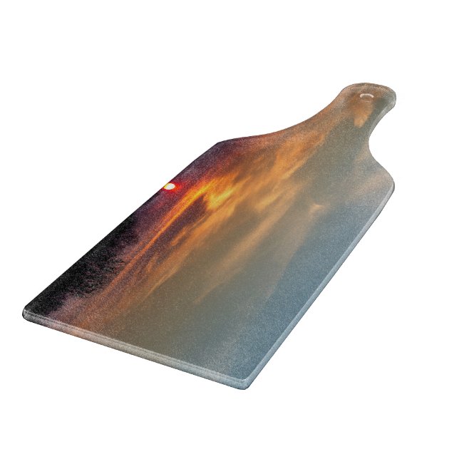Winter sunset sky cutting board (Corner)