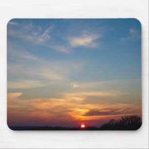 Winter sunset sky mouse pad