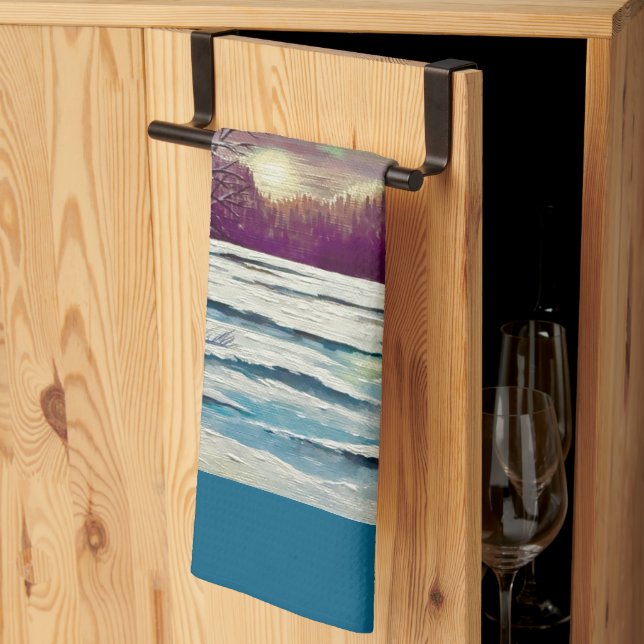 Winter Sunset  Tea Towel (Thirds Fold)