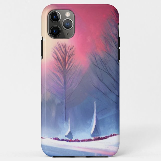 Winter Sunset with Snow-Covered Trees Case-Mate iPhone Case (Back)