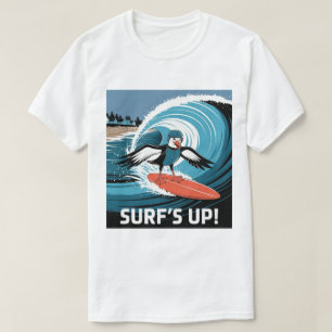Winter Surfer Seagull, Seagull Surfing, Seagull  T T-Shirt