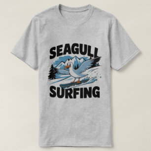 Winter Surfer Seagull, Seagull Surfing, Seagull  T T-Shirt