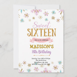 Winter sweet 16 invitation
