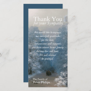 Winter Sympathy Thank You Photo Card