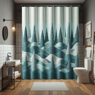 Winter Teal Shower Curtain