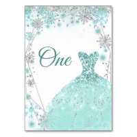 Winter Teal Silver Snowflake Quinceañera