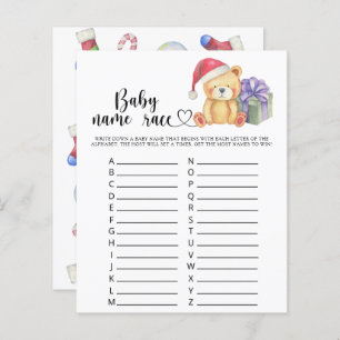 Winter teddy bear - Baby name race game