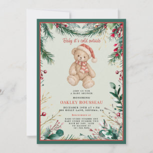 Winter Teddy Bear Baby Shower Invitation