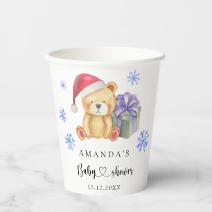 Winter teddy bear Baby Shower Paper Cups