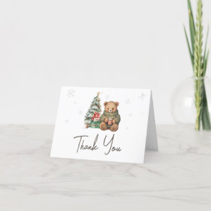 Winter Teddy Bear Baby Shower Thank You Card