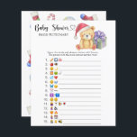 Winter teddy bear - emoji pictionary game<br><div class="desc">"There's a Beary Sweet baby on the way". Celebrate with this teddy bear themed baby shower party! Watercolor cute teddy bear with christmas gift,  in santa hat. On the reverse side of the card are holiday christmas pattern (candy cane,  christmas tree ball toy,  christmas socks). Matching items available.</div>