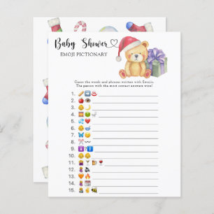 Winter teddy bear - emoji pictionary game