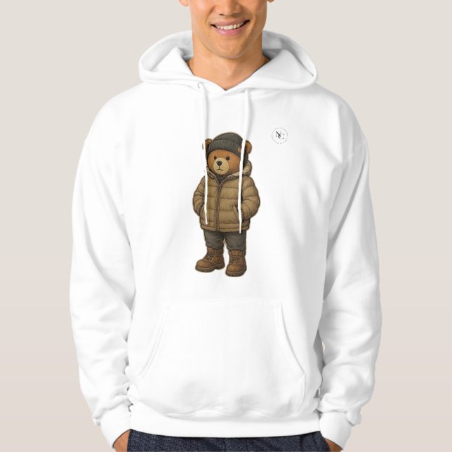 Winter Teddy print hoodie (Front)