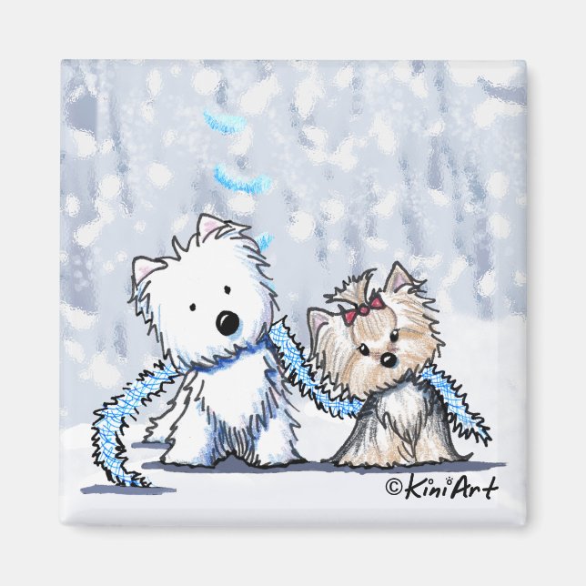 Winter Terriers Magnet (Front)