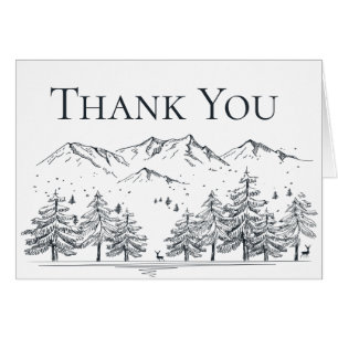 Winter Thank You Mountains Wedding Bridal Shower