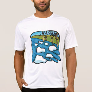 Winter Thaw River with Ice Floes T-Shirt