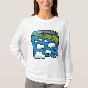Winter Thaw River with Ice Floes T-Shirt