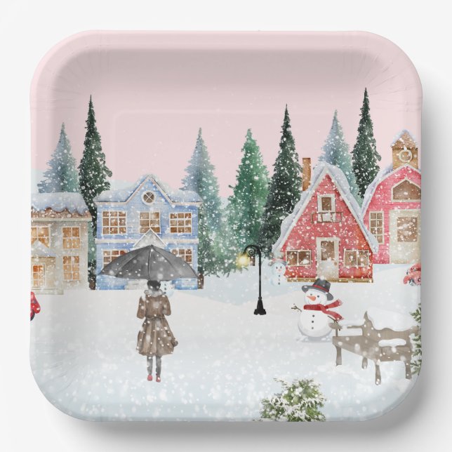 Winter Theme Paper Plate (Front)