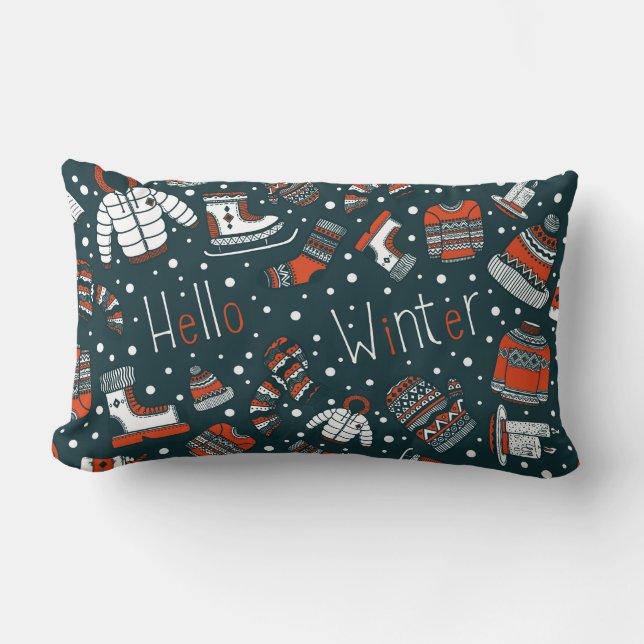 Winter theme pattern Throw Pillow (Front)