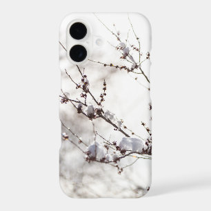Winter Theme. Plants Covered Snow Background