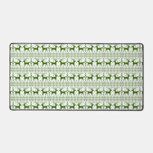 Winter Theme Reindeer Pattern Holiday Christmas Desk Mat