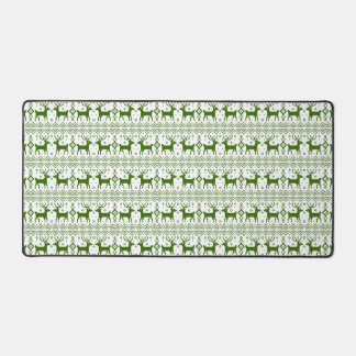 Winter Theme Reindeer Pattern Holiday Christmas Desk Mat
