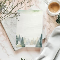Winter themed green pine trees lined