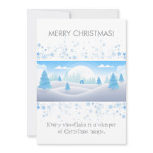 Winter Themed Merry Christmas Flat Holiday Card