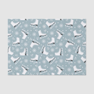 Winter themed pattern with ice skates tissue paper
