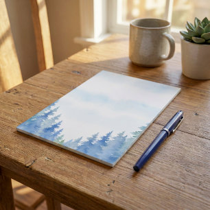 Winter themed pine trees plain notepad