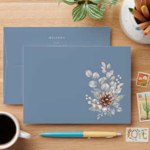 Winter-themed wedding "Winter Botanical" Envelope
