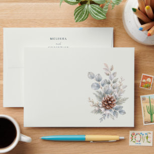Winter-themed wedding "Winter Botanical" Envelope