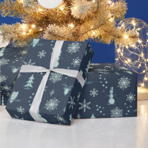 Winter Things Wrapping Paper - Dusk, Peacock, Mint