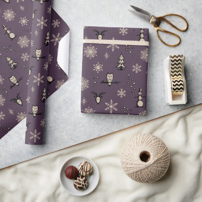 Winter Things Wrapping Paper - Fig, Coal, Dove (Crafts)