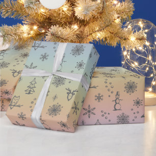 Winter Things Wrapping Paper Rainbow Sorbet Slate