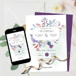 Winter Thistle Print or Digital Wedding Invitation<br><div class="desc">Get ready to say 'I do' in style with our gorgeous elegant rustic boho winter flowers and thistles themed floral wedding invitation! This invitation is the perfect blend of vintage charm and bohemian flair, with it's pretty plum, purple, blue and pink jewel tones.It is perfect for a rustic, winter, December...</div>