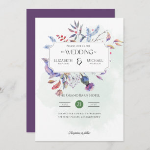 Winter Thistle Print or Download Wedding Invitation