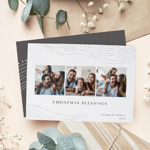 Winter Tidings   3 Photo Collage Holiday Card